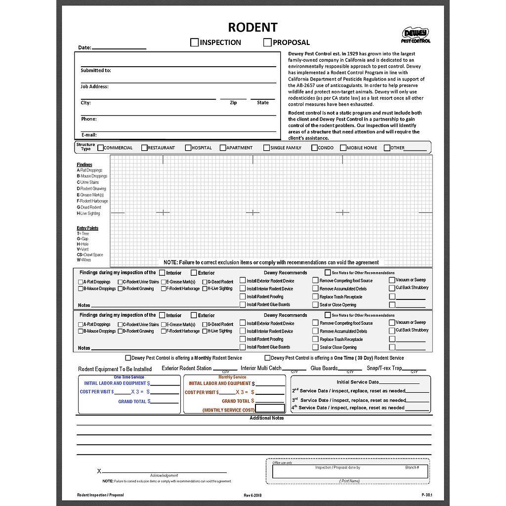 Rodent Inspection/Proposal        P-38.1