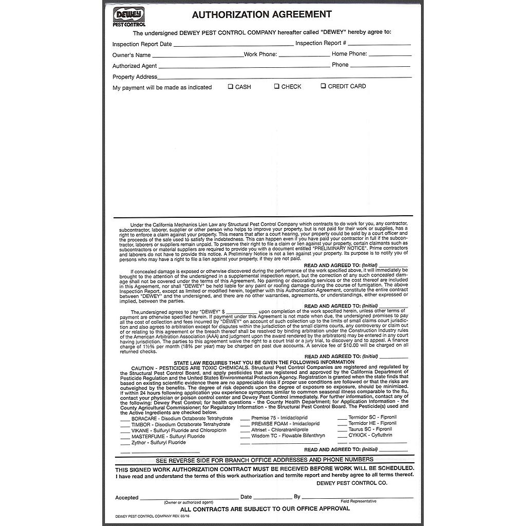 Authorization Agreement (3-Part)  T-28.0