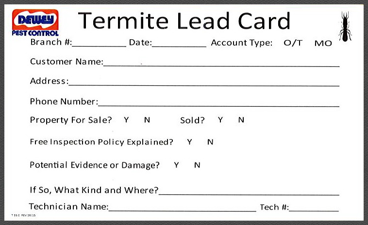 Termite Lead Card      T-35.0 