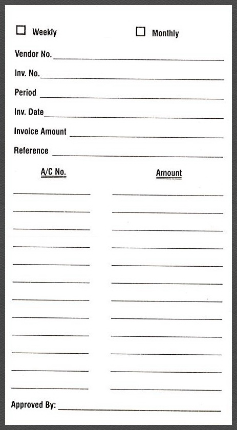 Vendors/Bill Pay Slip       O-100.0 