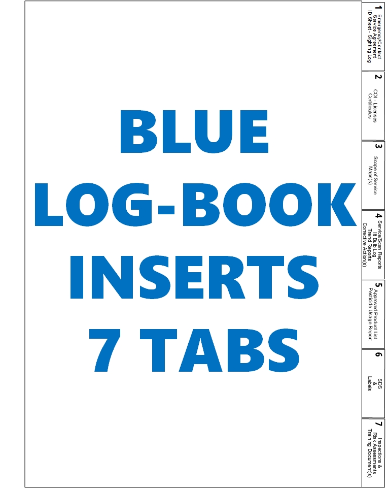 Log Book Blue - Insert TABS only (Commercial)       Q-130.1