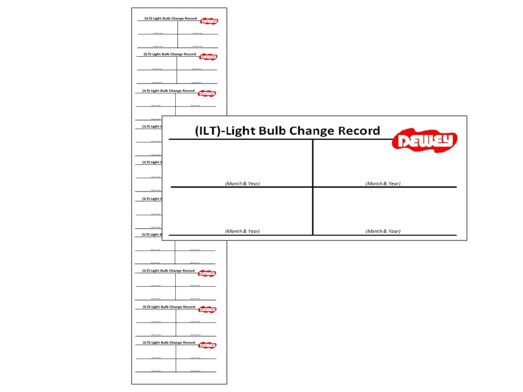 ILT Annual Light Bulb Change Sticker (10) P-45.0