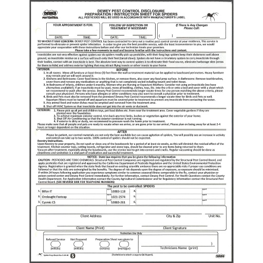 [P-30.5] Prep Sheet - Spiders   P-30.5