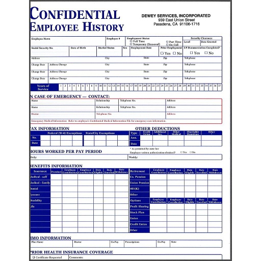 [E-114.0] Employee History Folder/Empty       E-114.0  